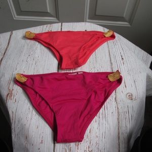 new (2)  fuchsia, orange L*SPACE BATHING SUIT BOTTOMS Sz XS